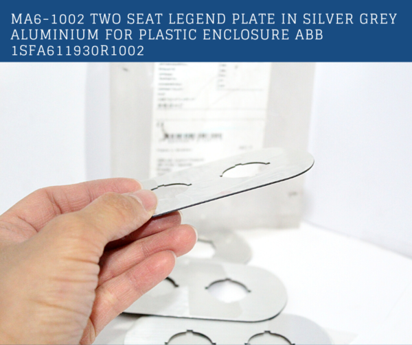 ABB: MA6-1002 Two seat legend plate in silver grey aluminum for plastic enclosure ABB 1SFA611930R1002 - Image 3